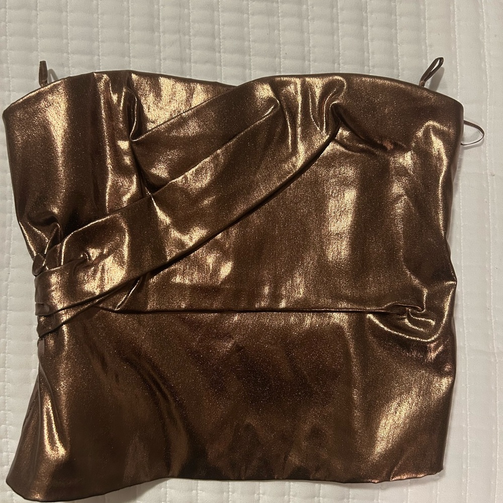 Zara Bronze Gold Corset Top